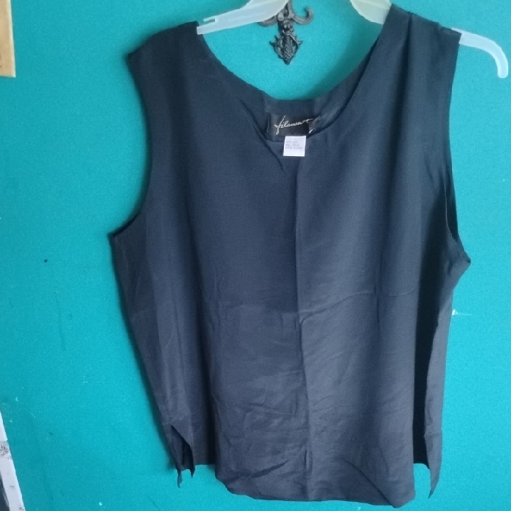 Filament Black Silk Tank Top